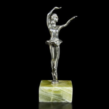 Mini ezüst balerína figura