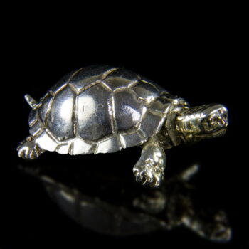 Mini ezüst teknős figura