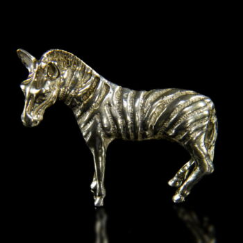 Mini ezüst zebra figura