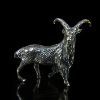Mini ezüst kőszáli kecske figura