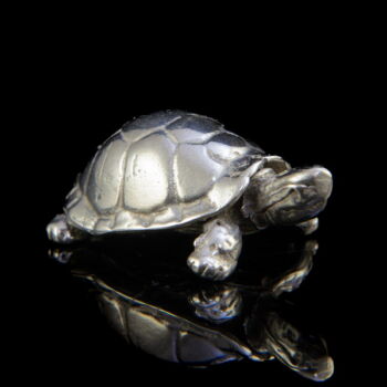 Mini ezüst teknős figura