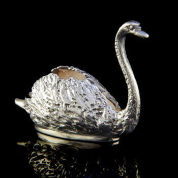 Mini ezüst hattyú figura
