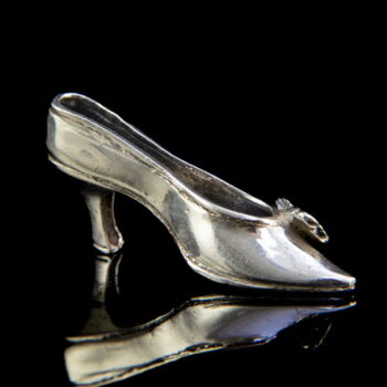 Mini ezüst magassarkú cipő