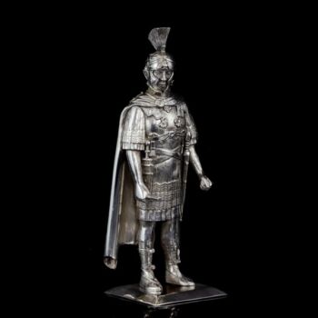 Ezüst római légiónárius figura