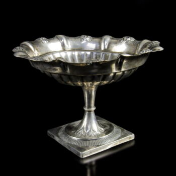 Viennese empire silver offering bowl with base