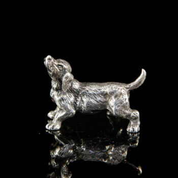 Mini ezüst kutya figura