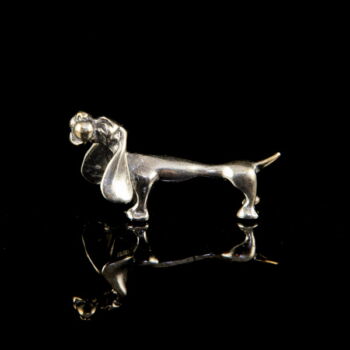 Mini ezüst kutya figura