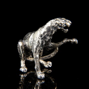 Mini ezüst leopárd figura