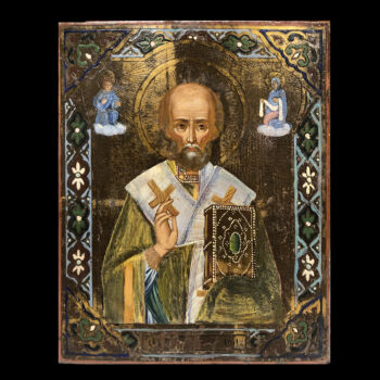 Icon: with depiction of Saint Nicholas