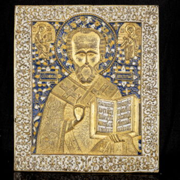 Saint Nicholas Bronze Icon representation