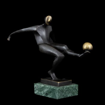 A.Gory jelzéssel kortárs bronz kisplasztika- futballista