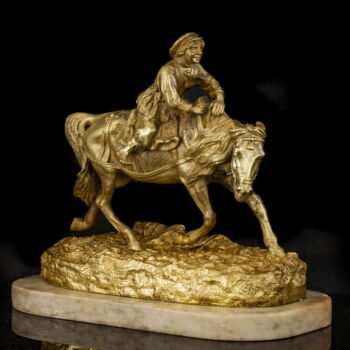 Szentpétervári Evgeny Ivanovich Naps után orosz szobrász: Fiú lóháton