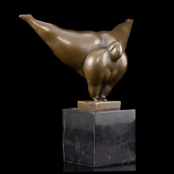 Milo marked: Contemporary bronze female gymnast sculpture