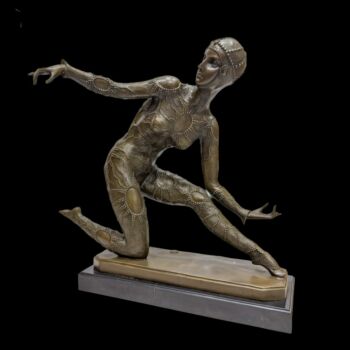 Chiparus után Art deco táncosnő bronz szobor