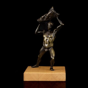 Rock throwing bronze sculpture (Sisyphus)