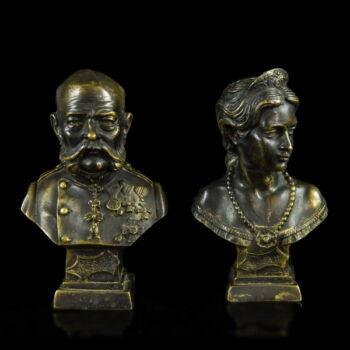 Ferenc József és Erzsébet királyné bronz figura pár