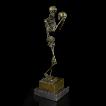 Bronz csontváz figura Carl Kauba után