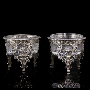 Francia antik ezüst fűszertartó pár 