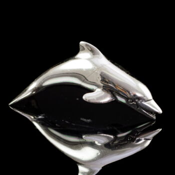 Mini silver dolphin figurine