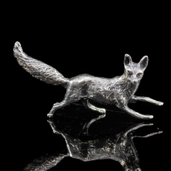 Mini silver fox figurine