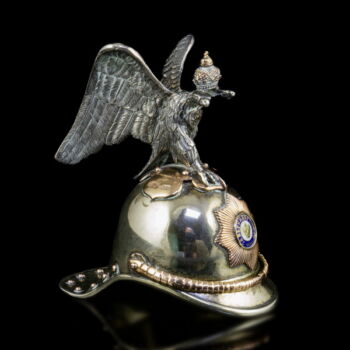 Orosz ezüst miniatűr sisak alakú búcsúpohár