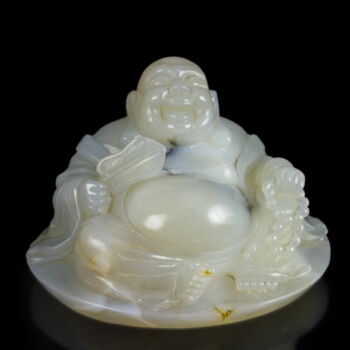 Carved agate Buddha figurine