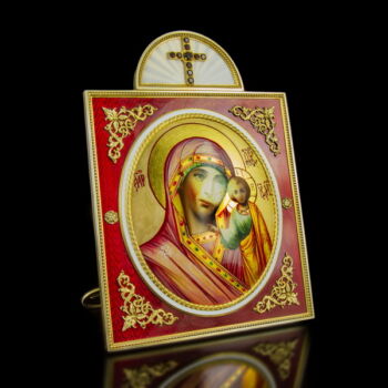 Mária karján a kisded Jézussal orosz asztali ikon