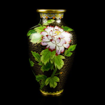 Black cloisonné small vase