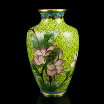 Green cloisonné small vase