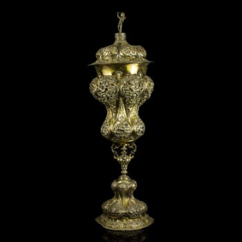 Baroque-style silver decorative goblet