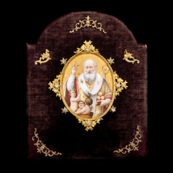 Bari Szent Miklós festett zománckép