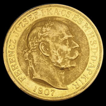 Franz Joseph 100 Korona 1907 KB For the 40th anniversary of the Coronation