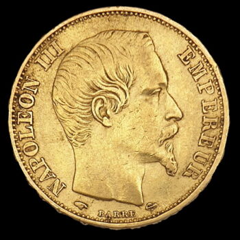 20 Frank 1858 A arany érme III. Napóleon