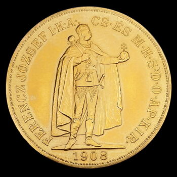 100 Korona 1908 utánveret arany érme
