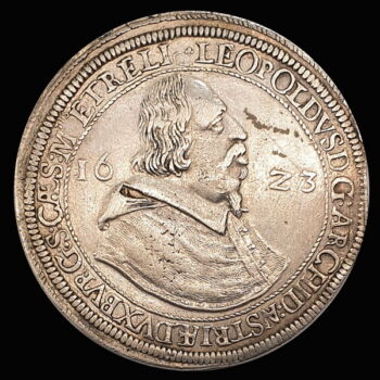 Leopold V der Tugendhafte Austrian archduke silver thaler 1623