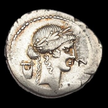 P. Clodius Turrinus silver denarius of the Roman Republic