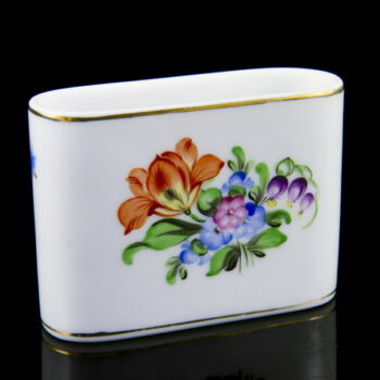 Herend flower-decorated cigarette server