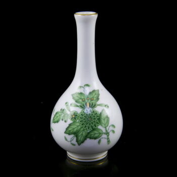 Herendi palack forma mini szálváza zöld Apponyi mintával