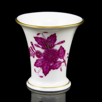 Herendi tölcsér forma mini váza pink Apponyi mintával
