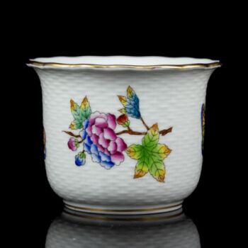 Herendi porcelán kiskaspó (VBO) Viktória dekorral