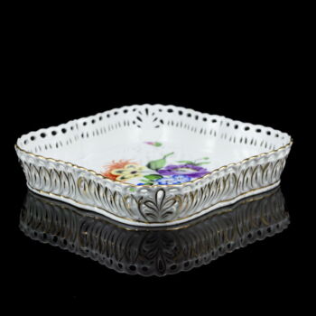 Herend square-shaped serving plate with wild flower pattern