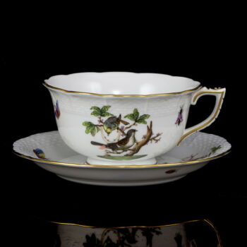 Herendi teáscsésze és alj (RO) Rotschild dekorral