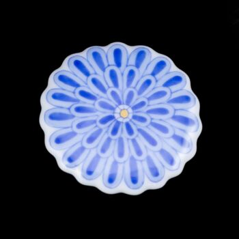 Herendi (Apponyi) kék festett porcelán kitűző kis bross