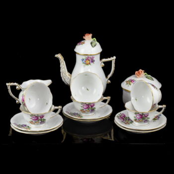 Herendi virágcsokor mintás kávéskészlet