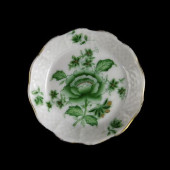Herendi porcelán zöld Nanking mintás kistálka