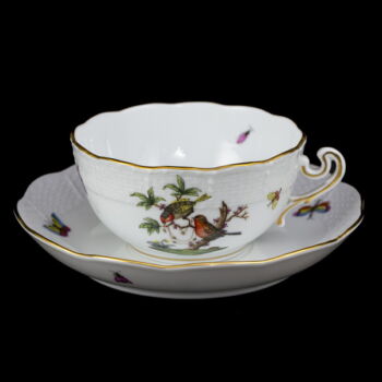 Herendi Teáscsésze és alj (RO) Rotschild dekorral 
