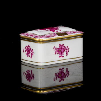 Herendi pink Apponyi porcelán dobozka