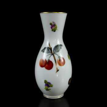 Herendi porcelán váza festett gyümölcsmintával