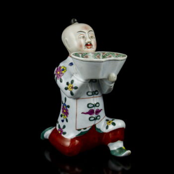 Ó Herendi figurális fűszertartó (térdeplő kínai férfi figurával)
