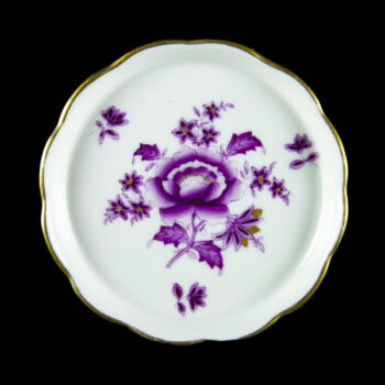 Herendi porcelán tálka lila Apponyi mintával
